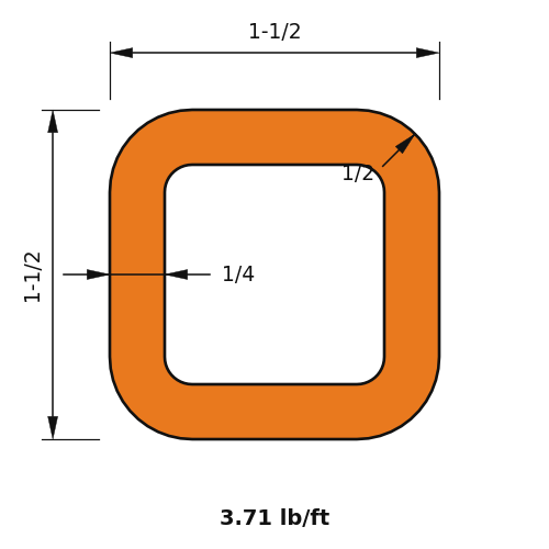 HSS1.5x1.5x.25