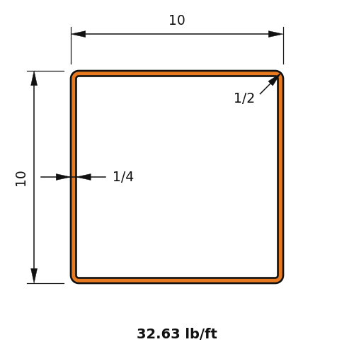 HSS10x10x.25