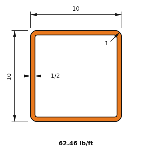 HSS10x10x.5