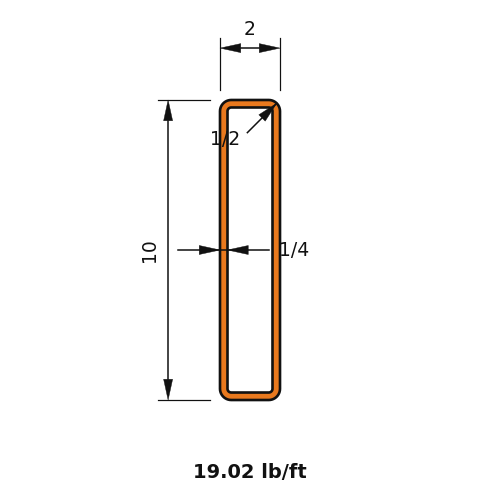 HSS10x2x.25