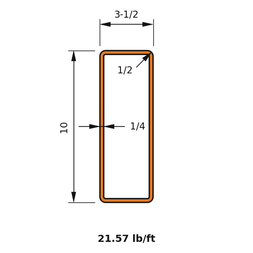 HSS10x3.5x.25
