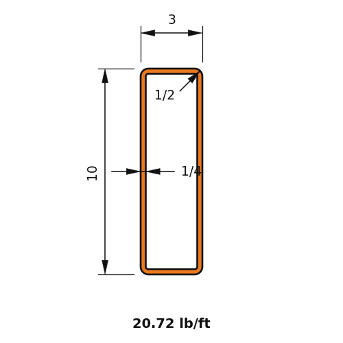 HSS10x3x.25