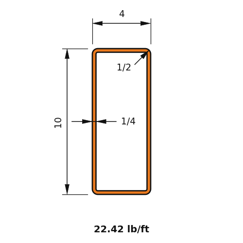 HSS10x4x.25