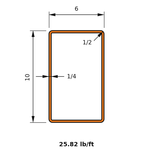 HSS10x6x.25