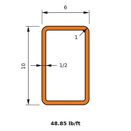 HSS10x6x.5