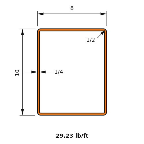 HSS10x8x.25