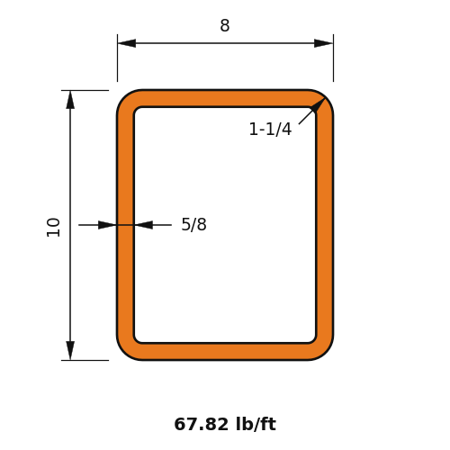 HSS10x8x.625