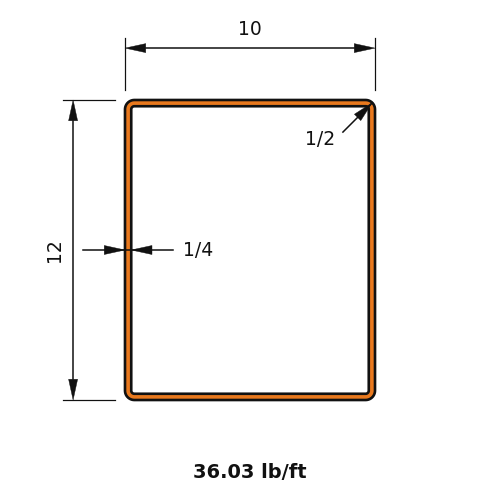 HSS12x10x.25