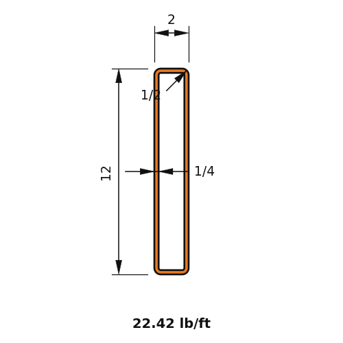 HSS12x2x.25