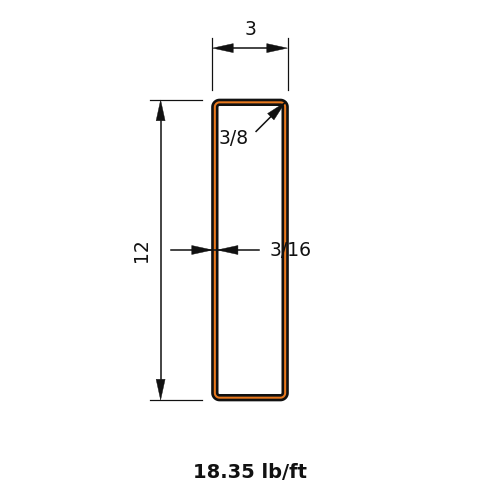 HSS12x3x.1875