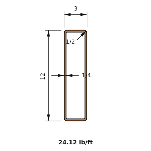 HSS12x3x.25
