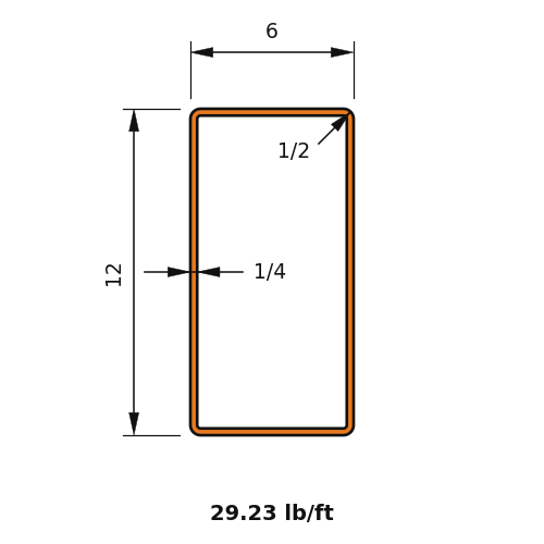 HSS12x6x.25