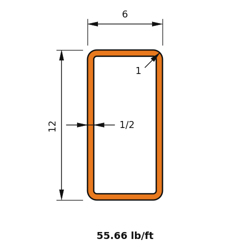 HSS12x6x.5