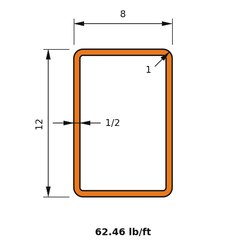 HSS12x8x.5