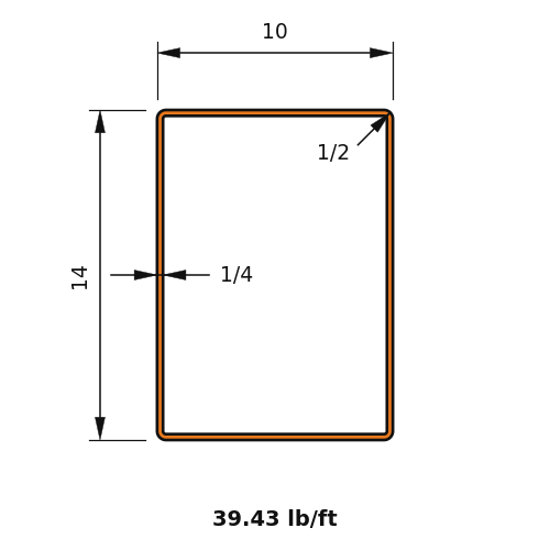 HSS14x10x.25
