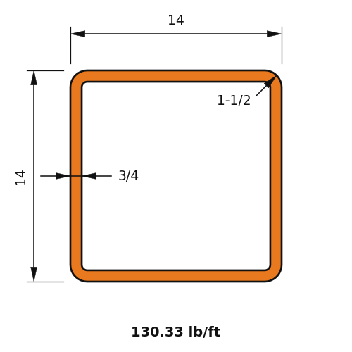 HSS14x14x.75