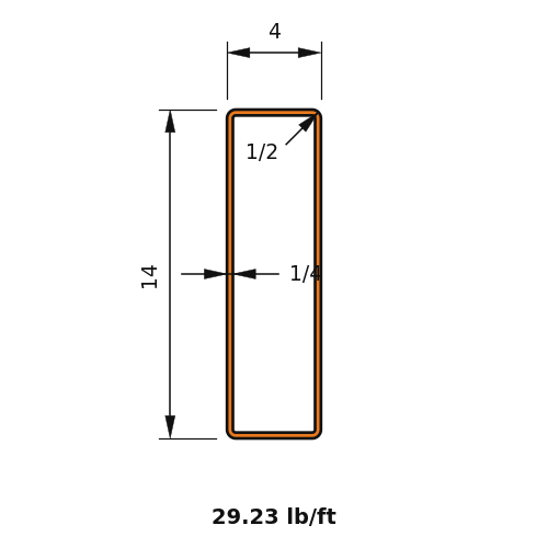 HSS14x4x.25