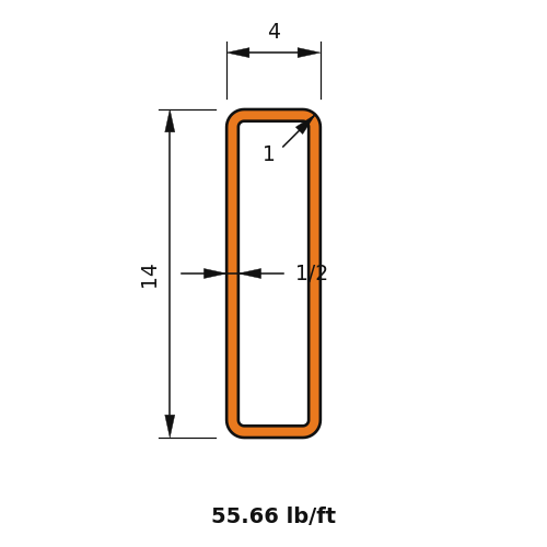 HSS14x4x.5