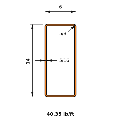 HSS14x6x.3125