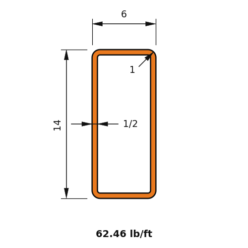 HSS14x6x.5
