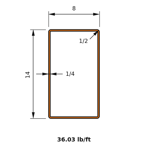 HSS14x8x.25
