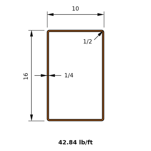 HSS16x10x.25