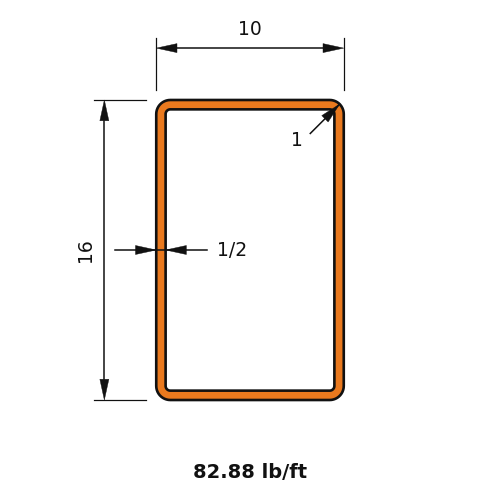 HSS16x10x.5