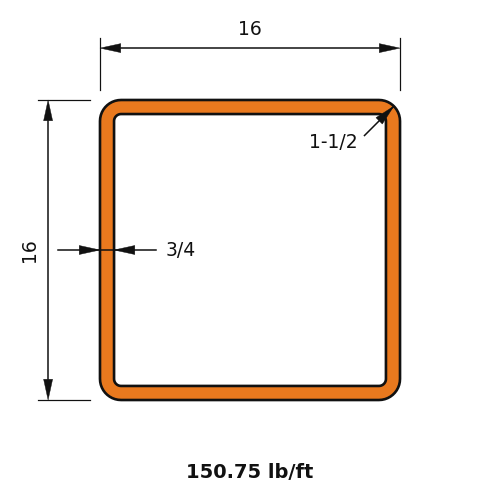 HSS16x16x.75