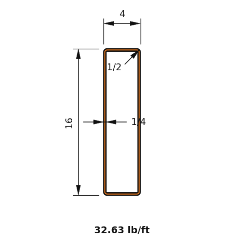 HSS16x4x.25