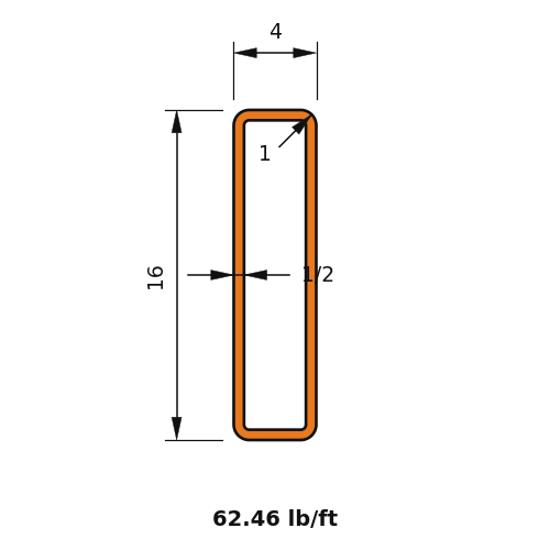 HSS16x4x.5