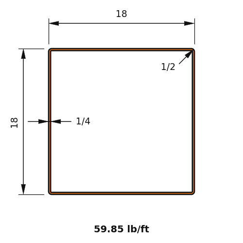 HSS18x18x.25