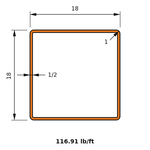 HSS18x18x.5