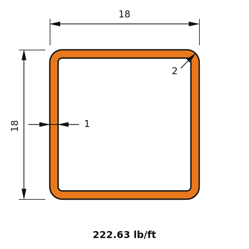 HSS18x18x1