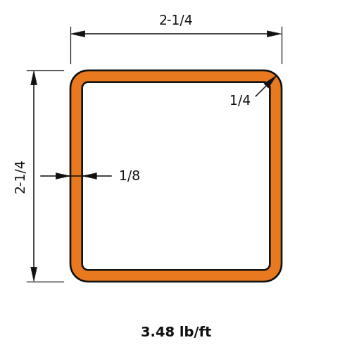 HSS2.25x2.25x.125