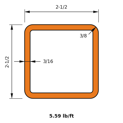 HSS2.5x2.5x.1875