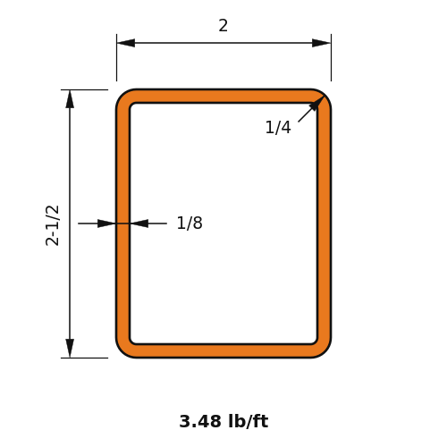 HSS2.5x2x.125