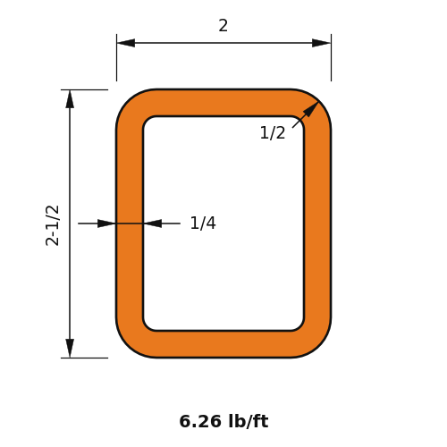 HSS2.5x2x.25