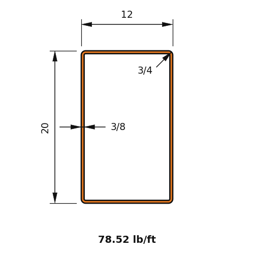 HSS20x12x.375