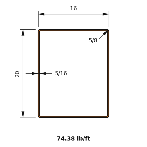HSS20x16x.3125
