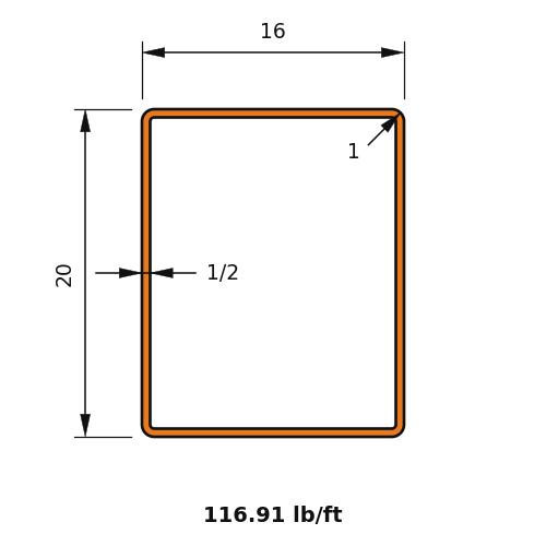 HSS20x16x.5