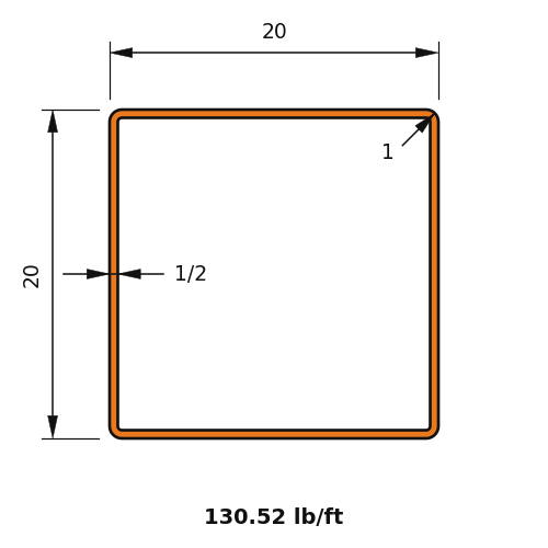 HSS20x20x.5