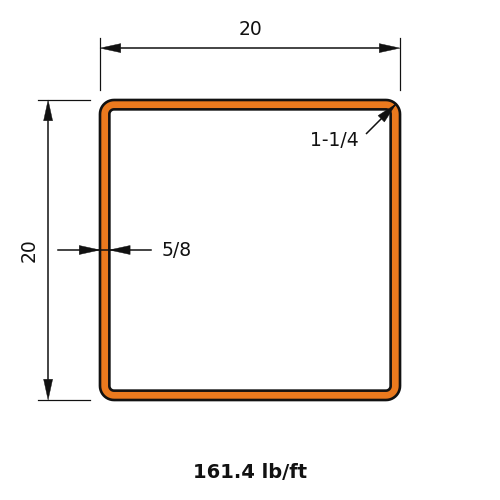 HSS20x20x.625