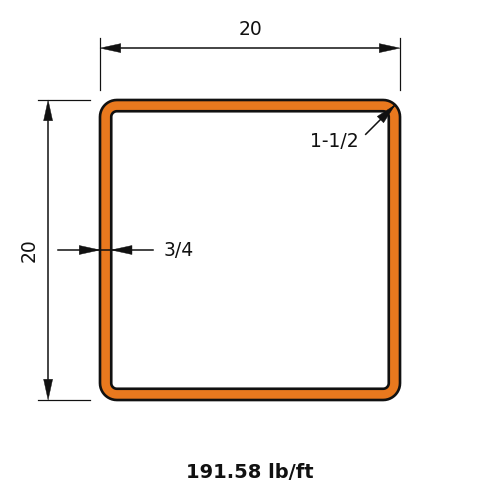 HSS20x20x.75