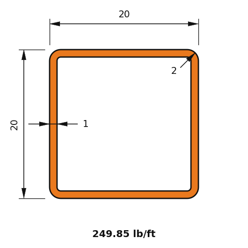 HSS20x20x1