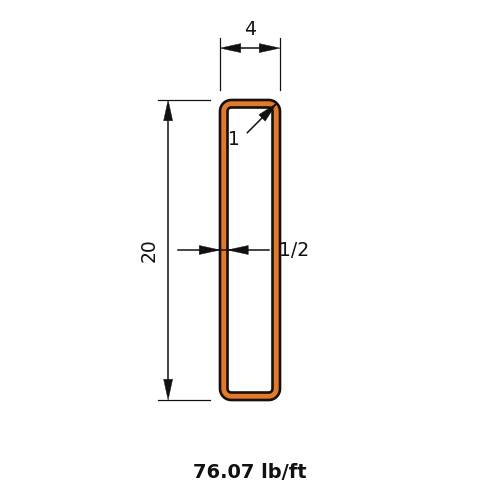 HSS20x4x.5