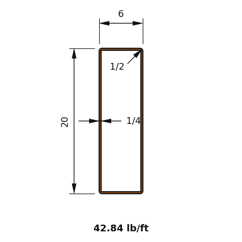 HSS20x6x.25
