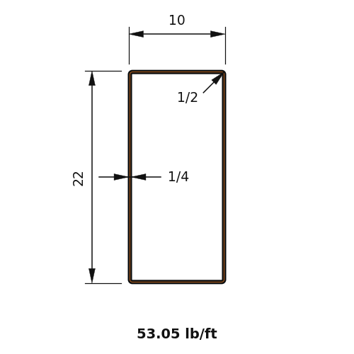 HSS22x10x.25