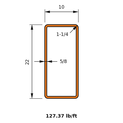 HSS22x10x.625