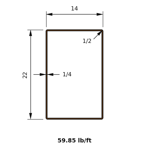 HSS22x14x.25
