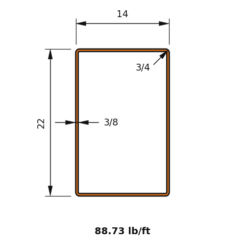 HSS22x14x.375